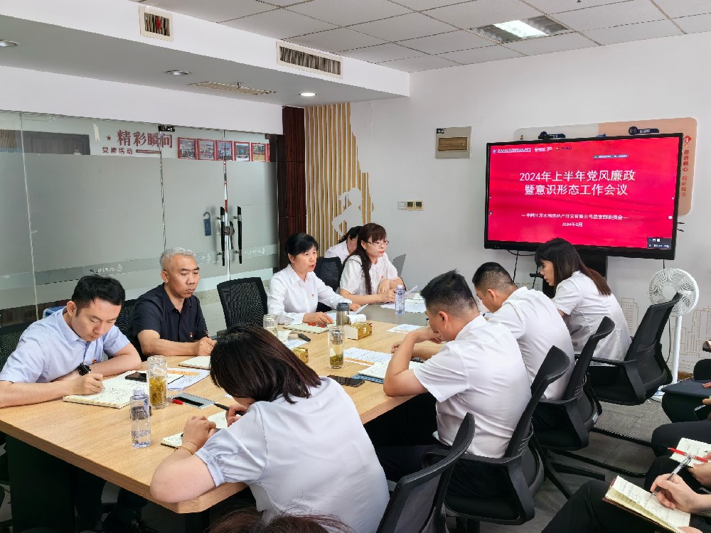 水利地产党总支召开2024年上半年 党风廉政暨意识形态工作会议