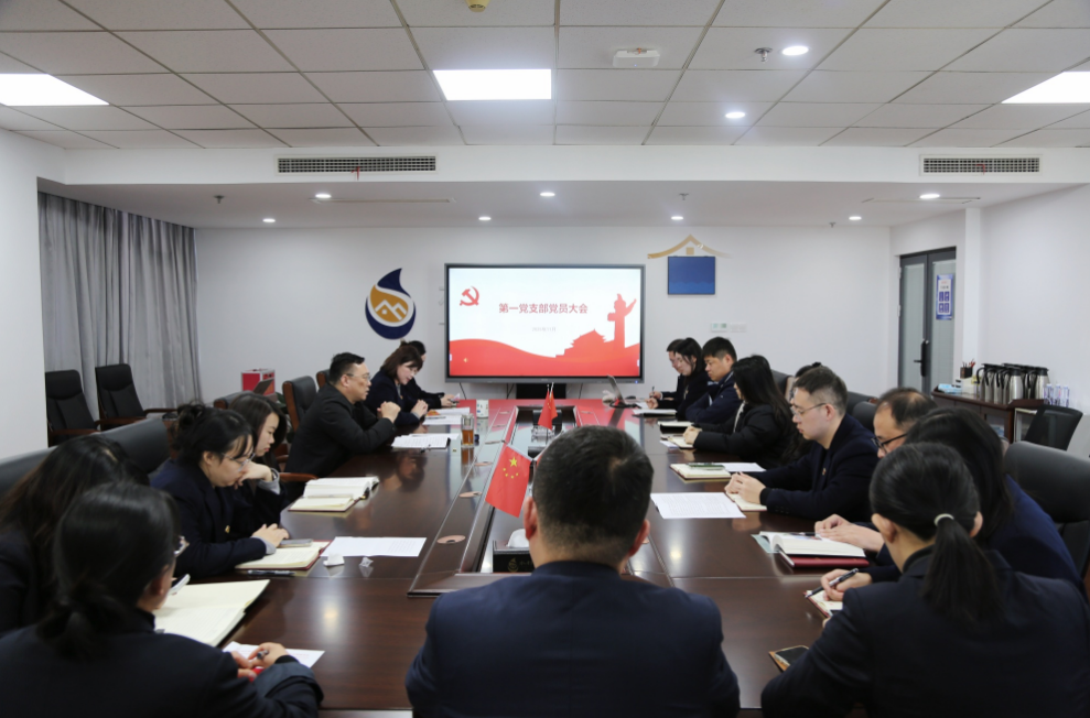 水利地产第一党支部召开党员大会